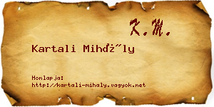 Kartali Mihály névjegykártya